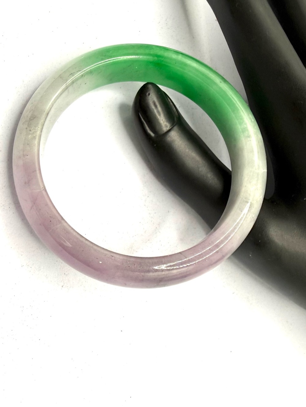 Green & Lavender Natural Jade Bangle Bracelet - Women Jewelry